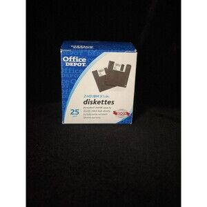 25 Office Depot 2HD IBM Formatted 3.5” Floppy Disks Diskettes 1.44 MB